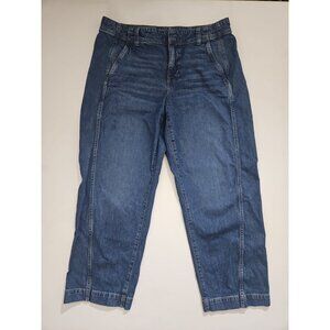 Madewell Petite Tapered Denim Trousers 32P NT884 Blue Jeans Medium Wash